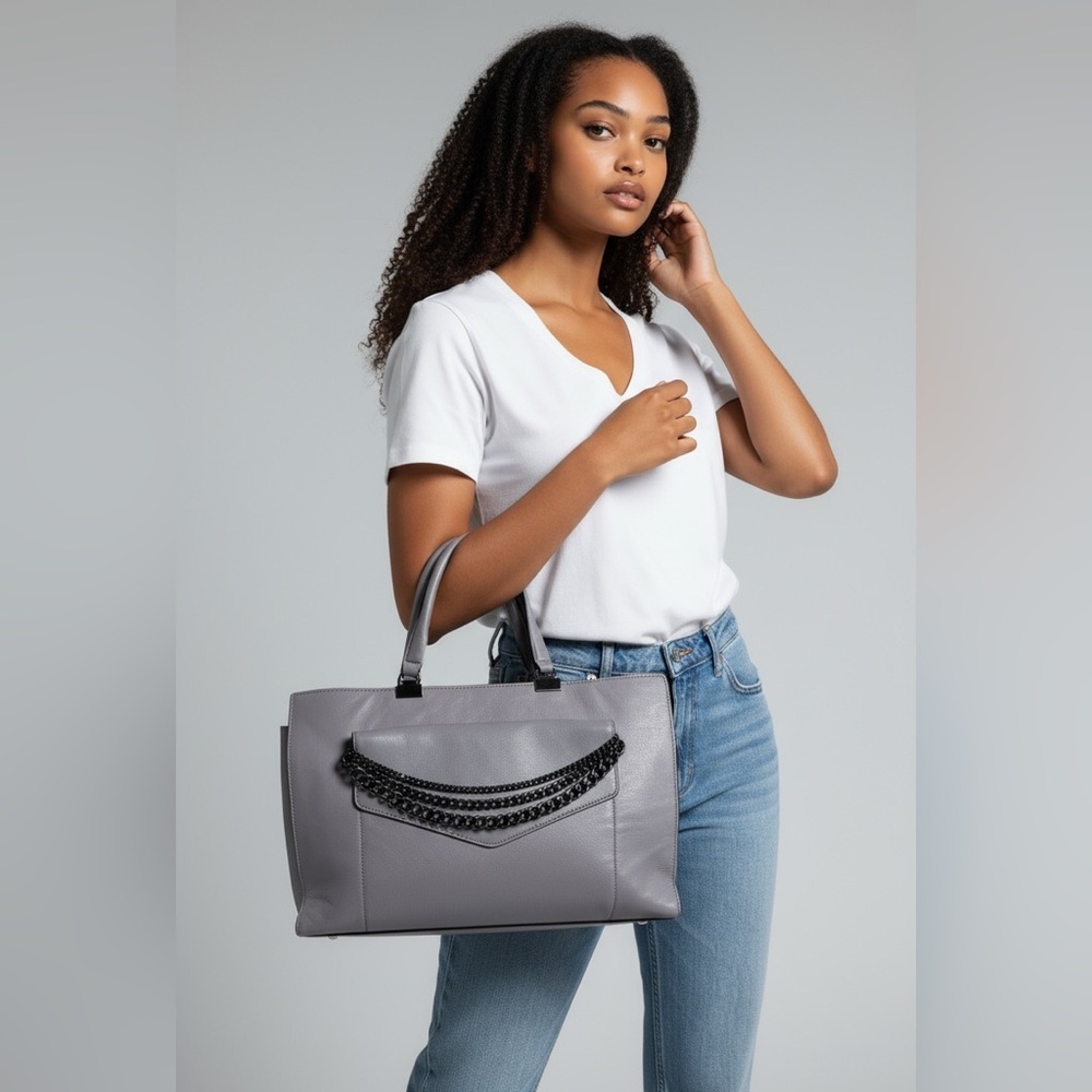 Milly Large Leather Tote